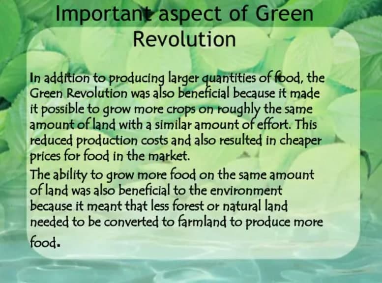 write a short note on green revolution class 11 with project report on green revolution included.